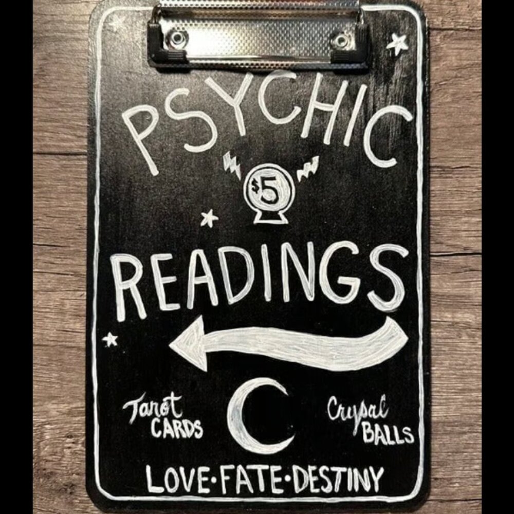 "Psychic Readings" Hand-Painted Decor Clipboard